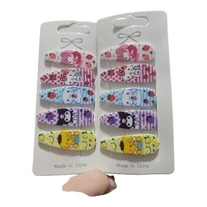 Sanrio Hello Kitty My Melody Kuromi Pochacco‎ Cinnamoroll Barette Set 10 New